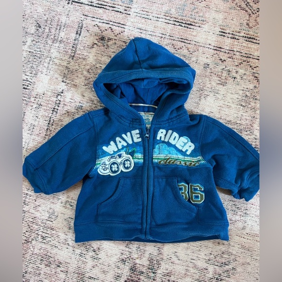 Place Other - Place Blue Graphic Zip-Up Hoodie Sweatshirt